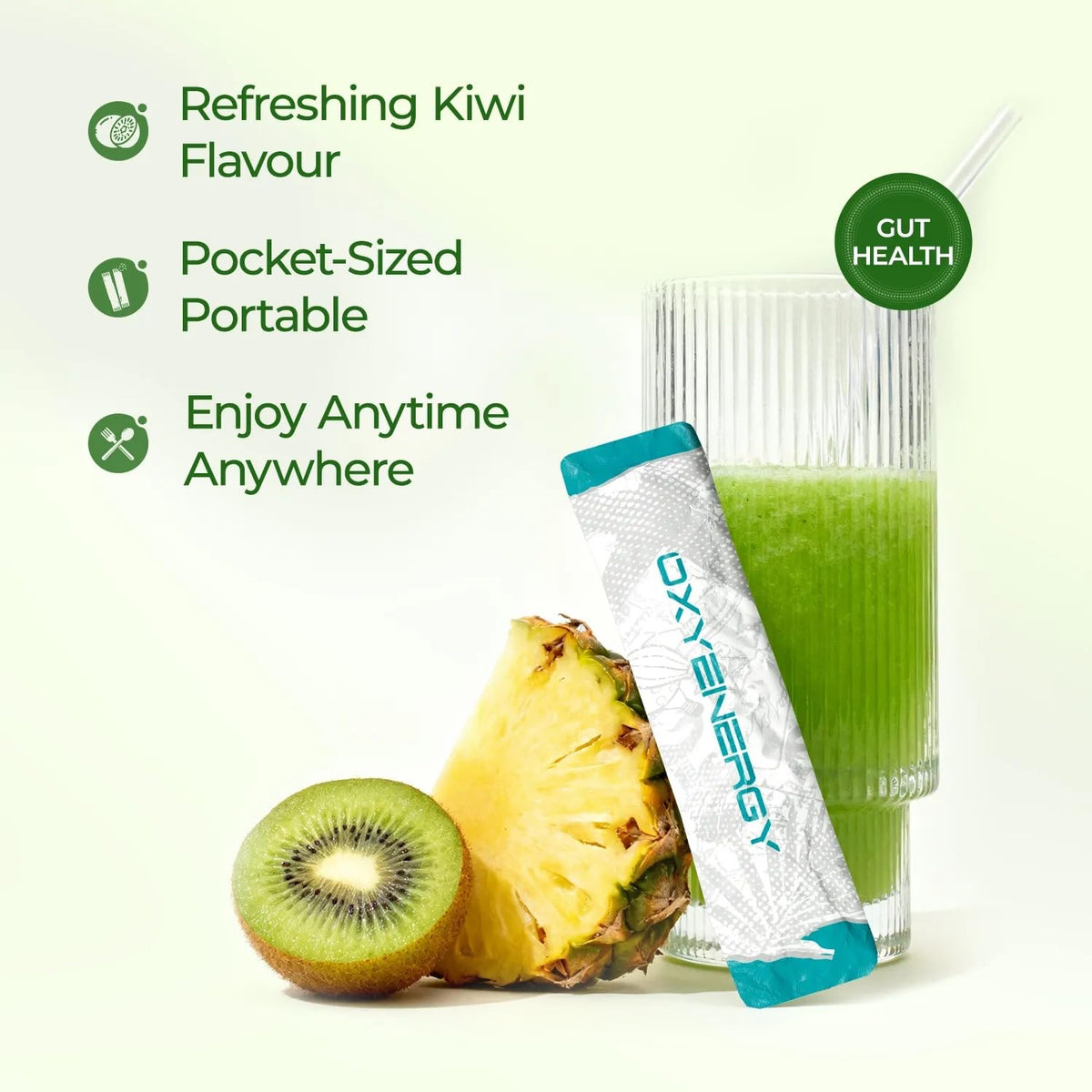 OxyEnergy Poudre de Psyllium Bio Kiwi 270g en utilisation