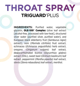 Oxygen Nutrition TriGuard Spray pour la Gorge 2 oz avec ingrédients clés