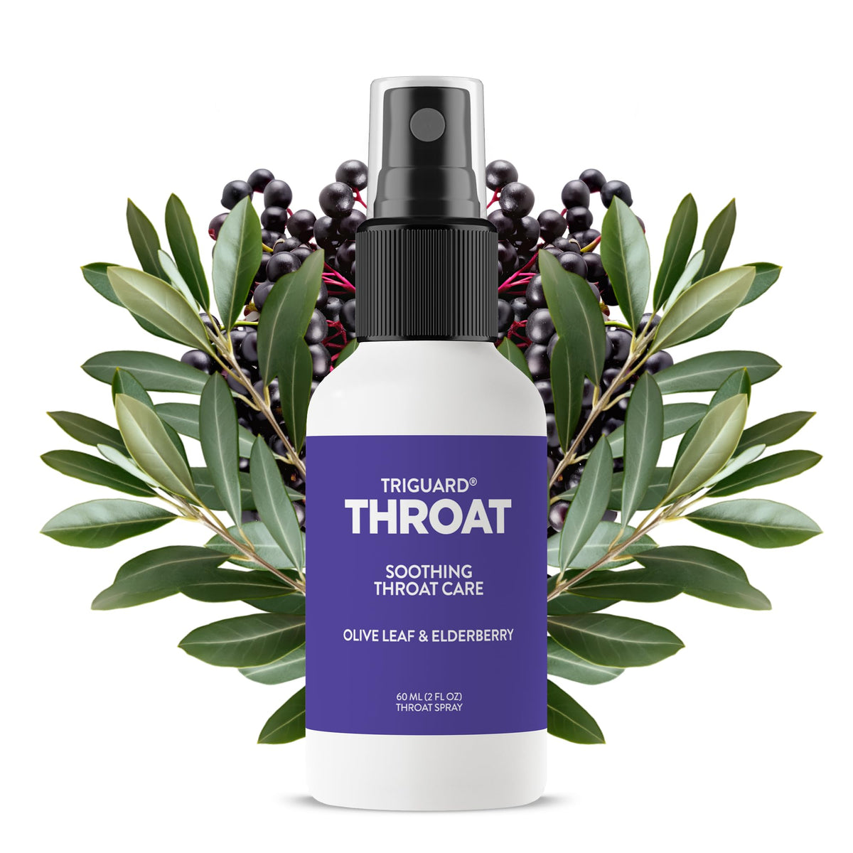 Oxygen Nutrition TriGuard Spray pour la Gorge 2 oz vue avant avec étiquette