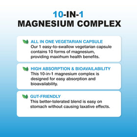P Puregen Labs Complexe de Magnésium 10 en 1 500mg avec capsule ouverte