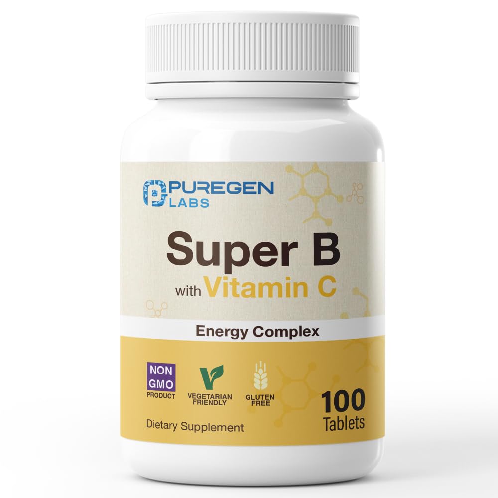 P Puregen Labs Complexe Énergétique Super B 100 comprimés, vue avant