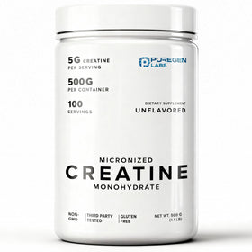 P Puregen Labs créatine monohydrate micronisée 500g vue de face