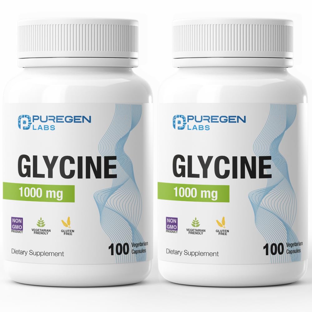P Puregen Labs Glycine 1000mg capsules végétariennes vue de face