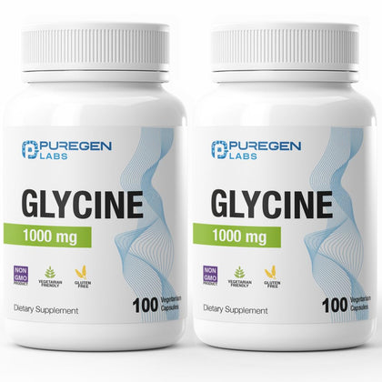 P Puregen Labs Glycine 1000mg capsules végétariennes vue de face