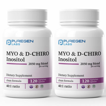 P Puregen Labs Inositol 2050mg 240 capsules végétales, vue de face