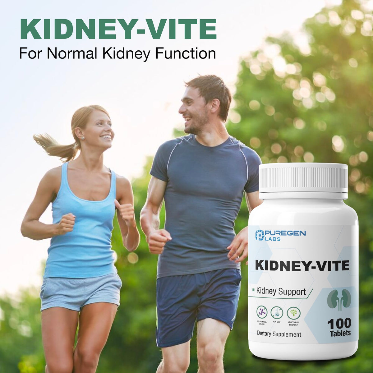 P Puregen Labs Kidney-Vite emballage et description des ingrédients