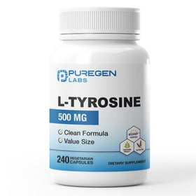 P Puregen Labs L-Tyrosine 500 mg flacon de 240 gélules végétales
