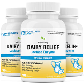 P Puregen Labs Lactase Enzyme 3000 FCC 270 comprimés vue avant