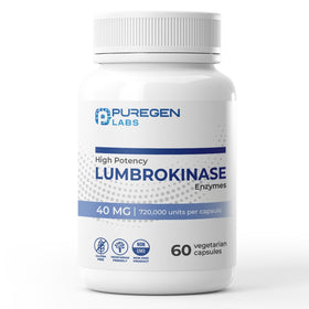 P Puregen Labs Lumbrokinase 40mg Capsules vue de face