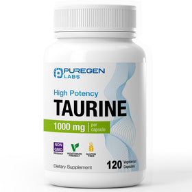 P Puregen Labs Taurine 1000mg capsules végétales, vue avant