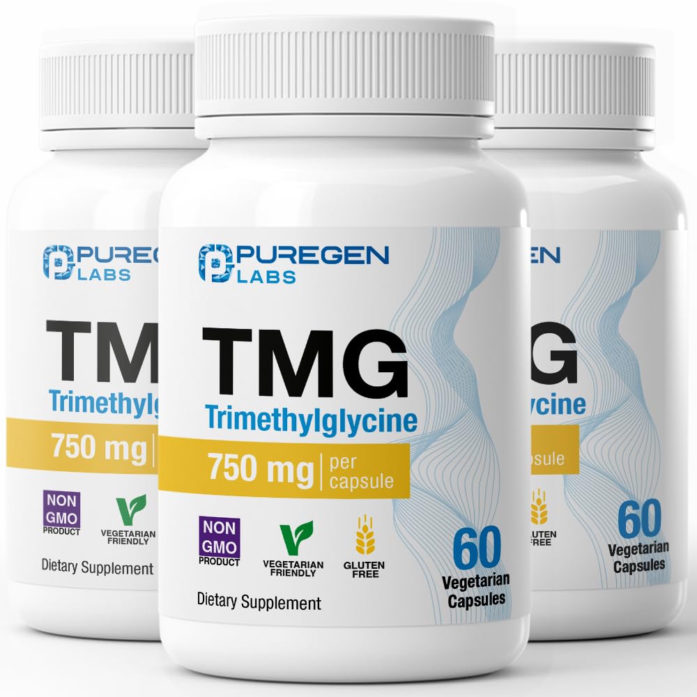 P Puregen Labs TMG 750 mg gélules végétariennes en vue de face