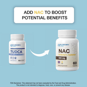 P Puregen Labs TUDCA 500mg capsules avec accessoires de santé