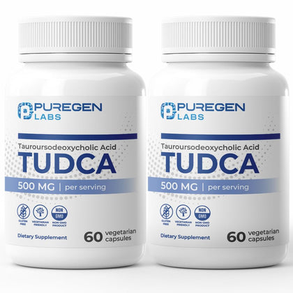 P Puregen Labs TUDCA 500mg capsules végétales, vue de face