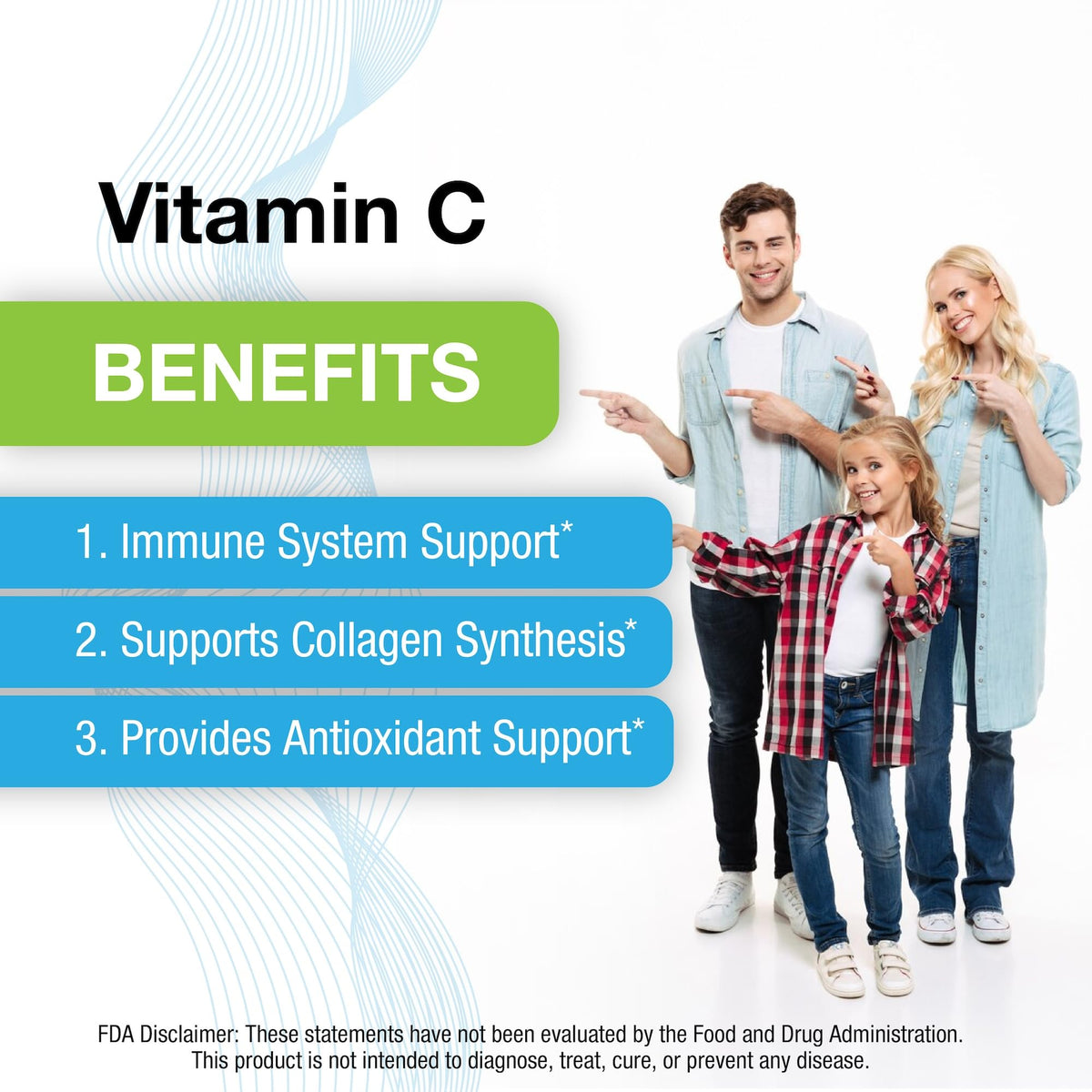 P Puregen Labs Vitamine C 500 MG comprimés sur une table