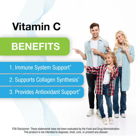 P Puregen Labs Vitamine C 500 MG comprimés sur une table