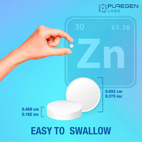 P Puregen Labs Zinc 220mg Complément Alimentaire 100 Comprimés vue de côté