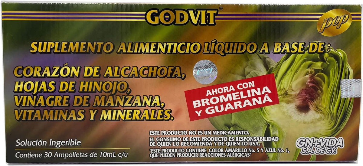 Pack d'Alcachofivida avec 60 ampoules sur fond blanc