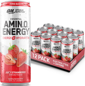Pack de 12 bouteilles de boisson Amino Energy Optimum Nutrition, saveur fraise