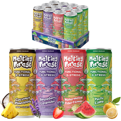 Pack de 12 canettes de boisson D-Stress MELTING FOREST avec différentes saveurs