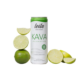 Pack de 12 canettes de mocktail Kava LEILO avec design de margarita