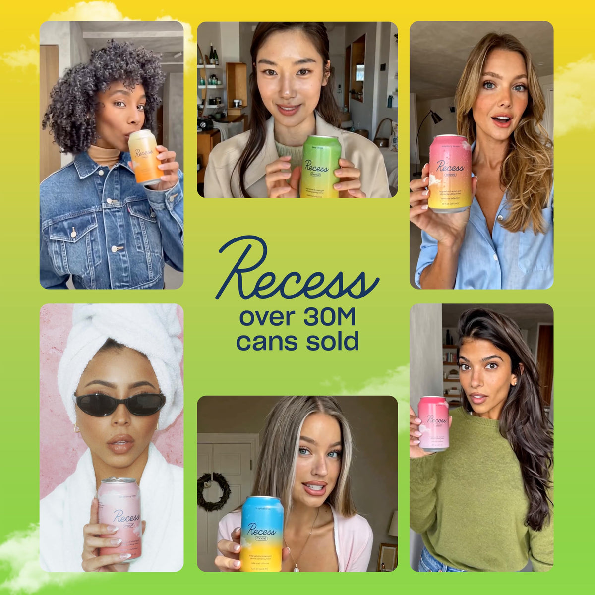 Pack de 12 canettes Recess Mood Lime Citrus en mode de vie actif