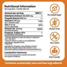 Pack de 12 Shot Propolis Enfants BEE & YOU en vue de côté