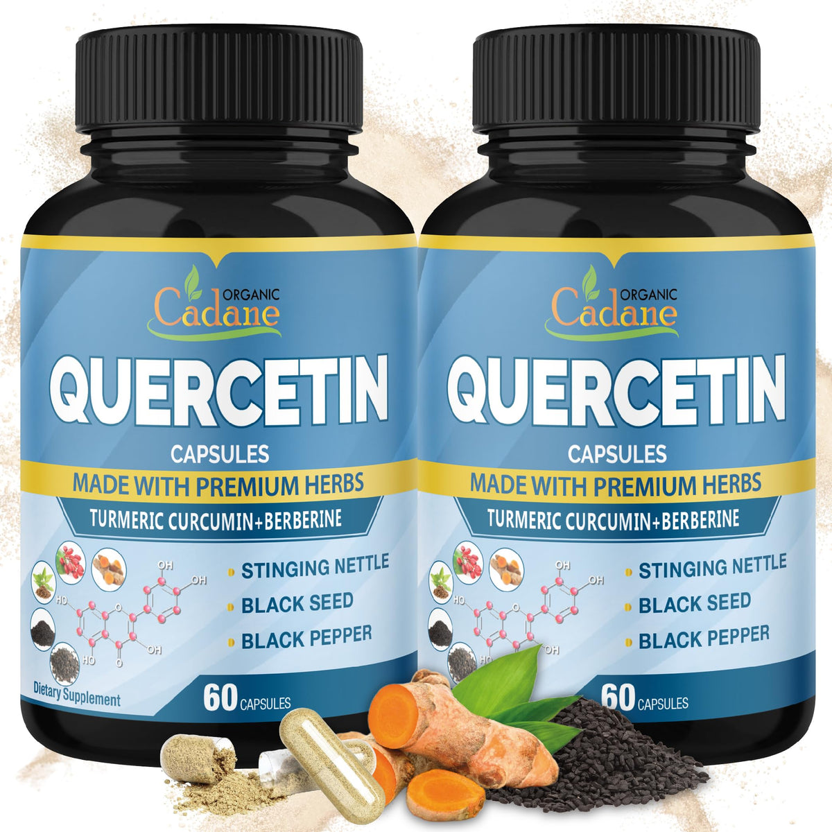 Pack de 120 capsules de Quercétine Organic Cadane vue de face