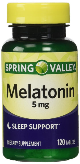 Pack de 2 comprimés de Melatonine 5mg Spring Valley vue de face