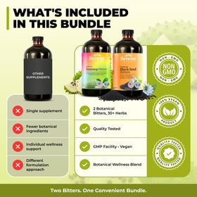 Pack de 2 flacons de Serene Herbs Soursop Bitters et Black Seed