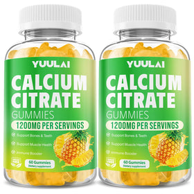 Pack de 2 gélules à mâcher Calcium Citrate YUULAI saveur ananas