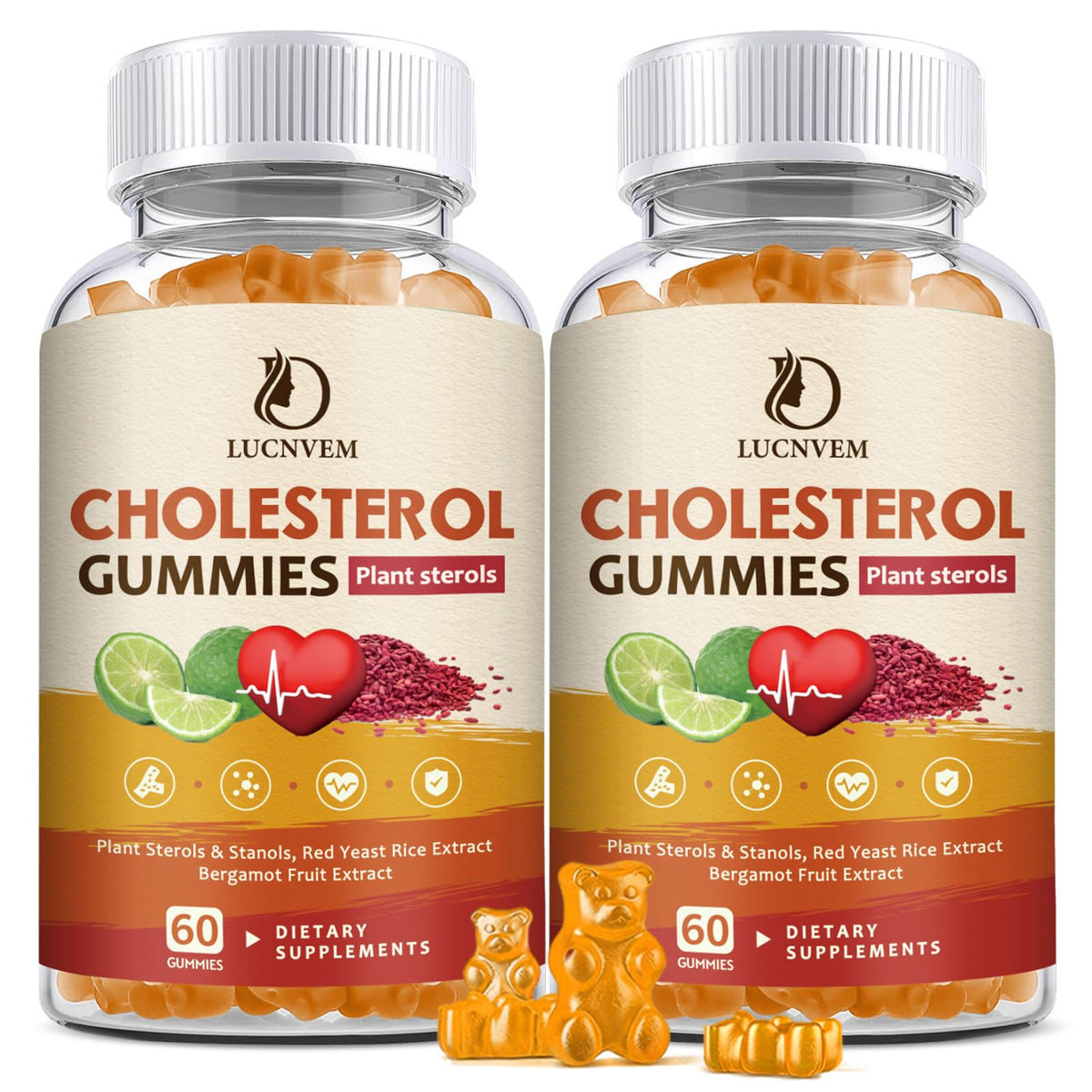 Pack de 2 gummies cholestérol LUCNVEM vue de face