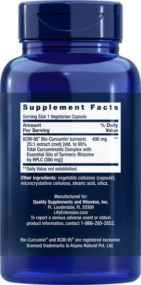 Pack de 2 Life Extension Super Bio-Curcumin avec capsules végétariennes