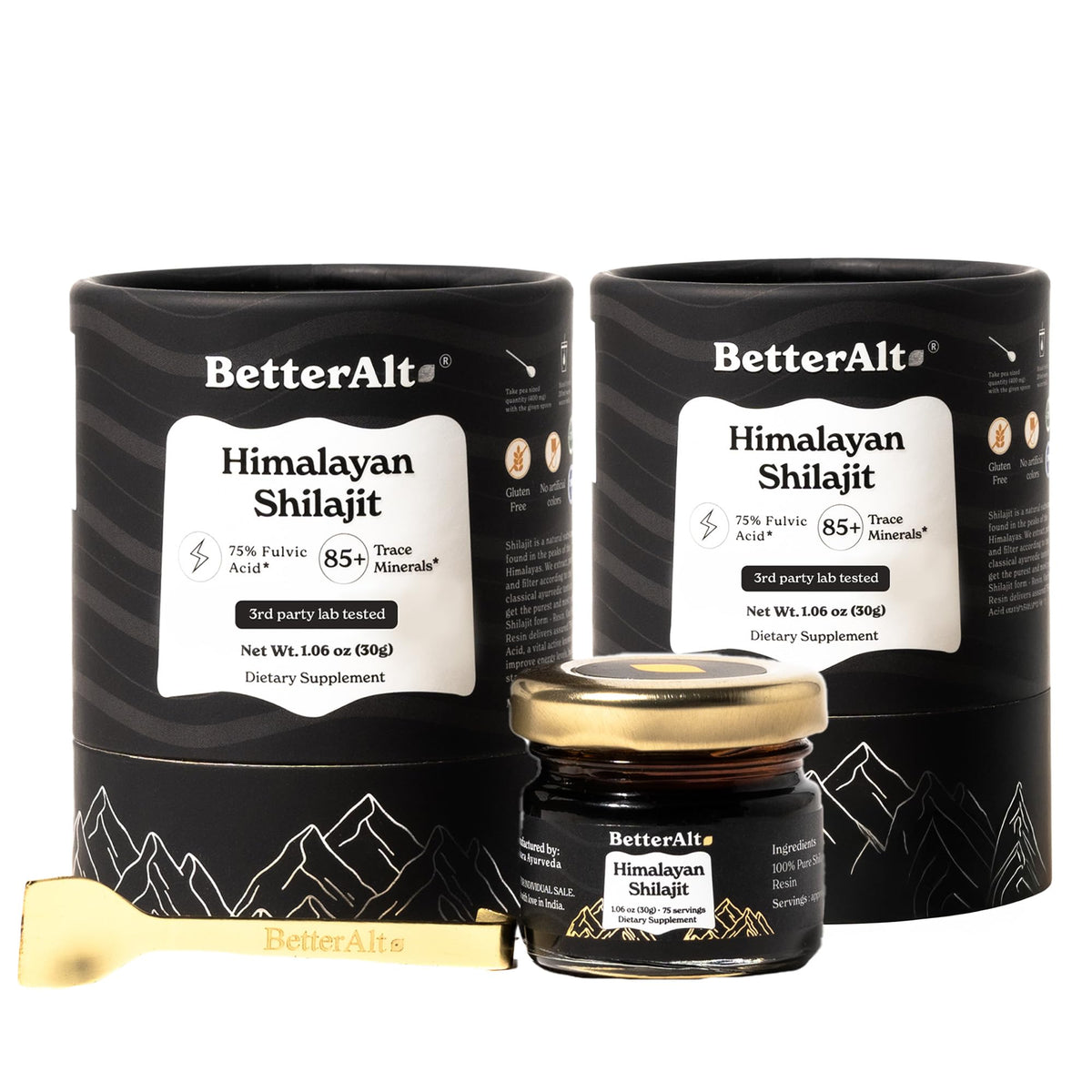 Pack de 2 résines de shilajit pur himalayen Better Alt 400 mg