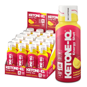 Pack de 24 shots Ketone-IQ sans caféine, saveur framboise-limonade