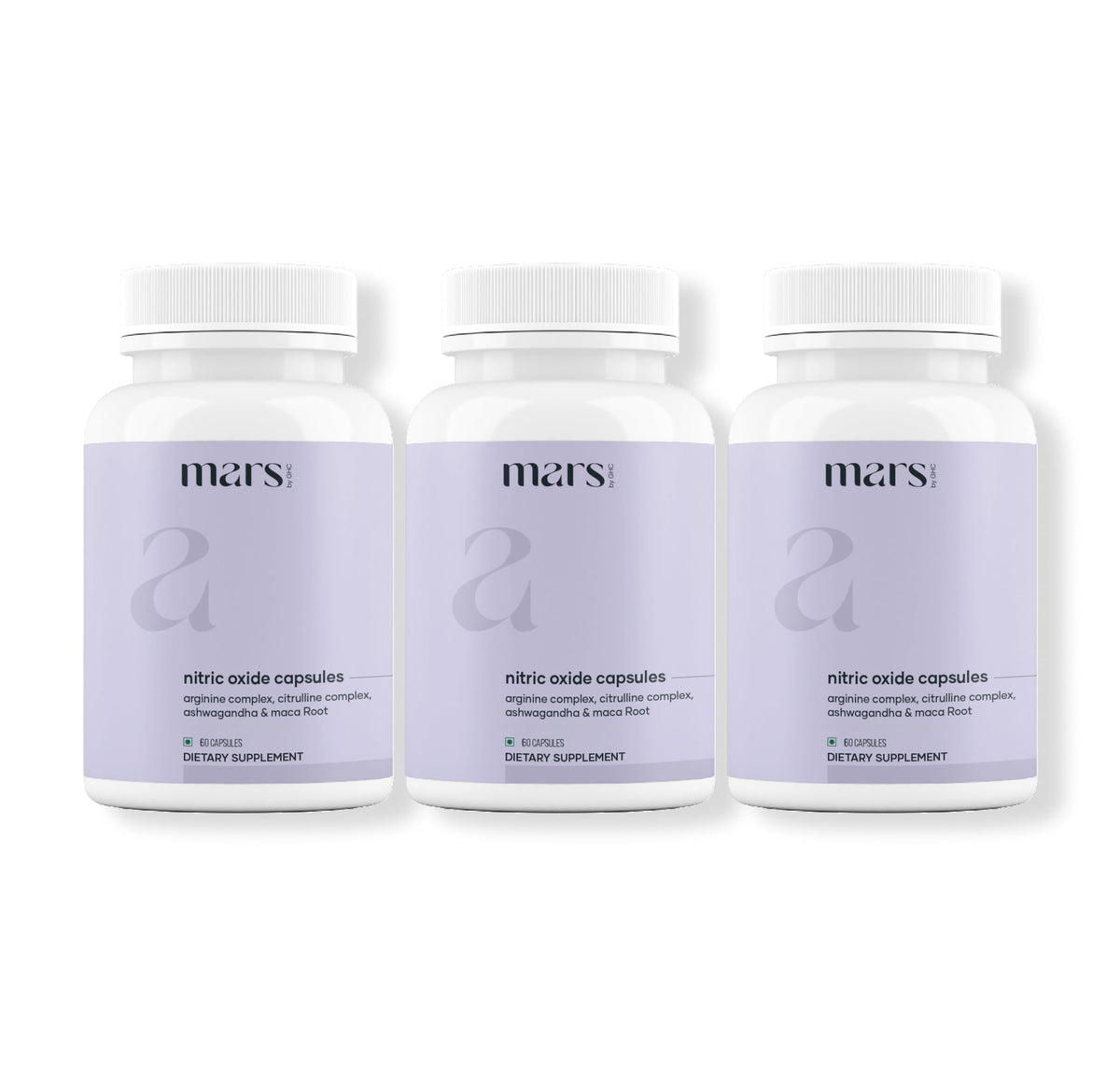 Pack de 3 capsules d'oxyde nitrique mars by GHC avec 180 capsules