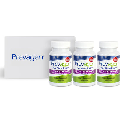 Pack de 3 comprimés à mâcher Prevagen Mûre Mixte avec boîte de rangement