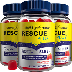 Pack de 3 gummies de sommeil Melatonin RESCUE avec fraise naturelle