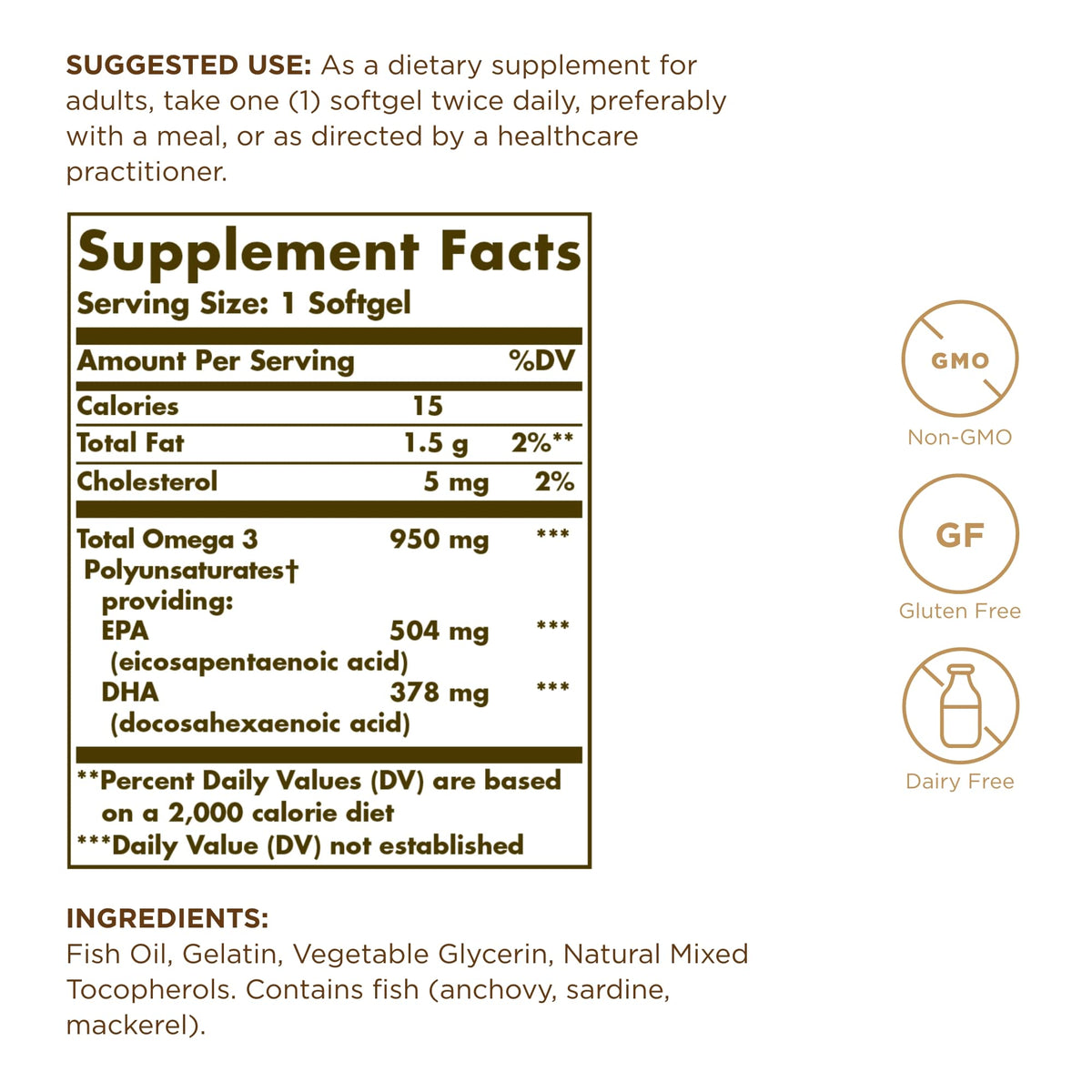 Pack de 3 Solgar Omega 3 Triple Force 950 mg gélules