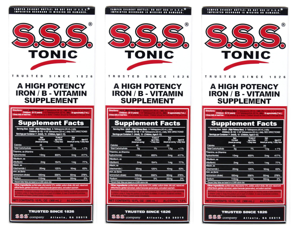 Pack de 3 Tonic SSS 10 oz vue de face