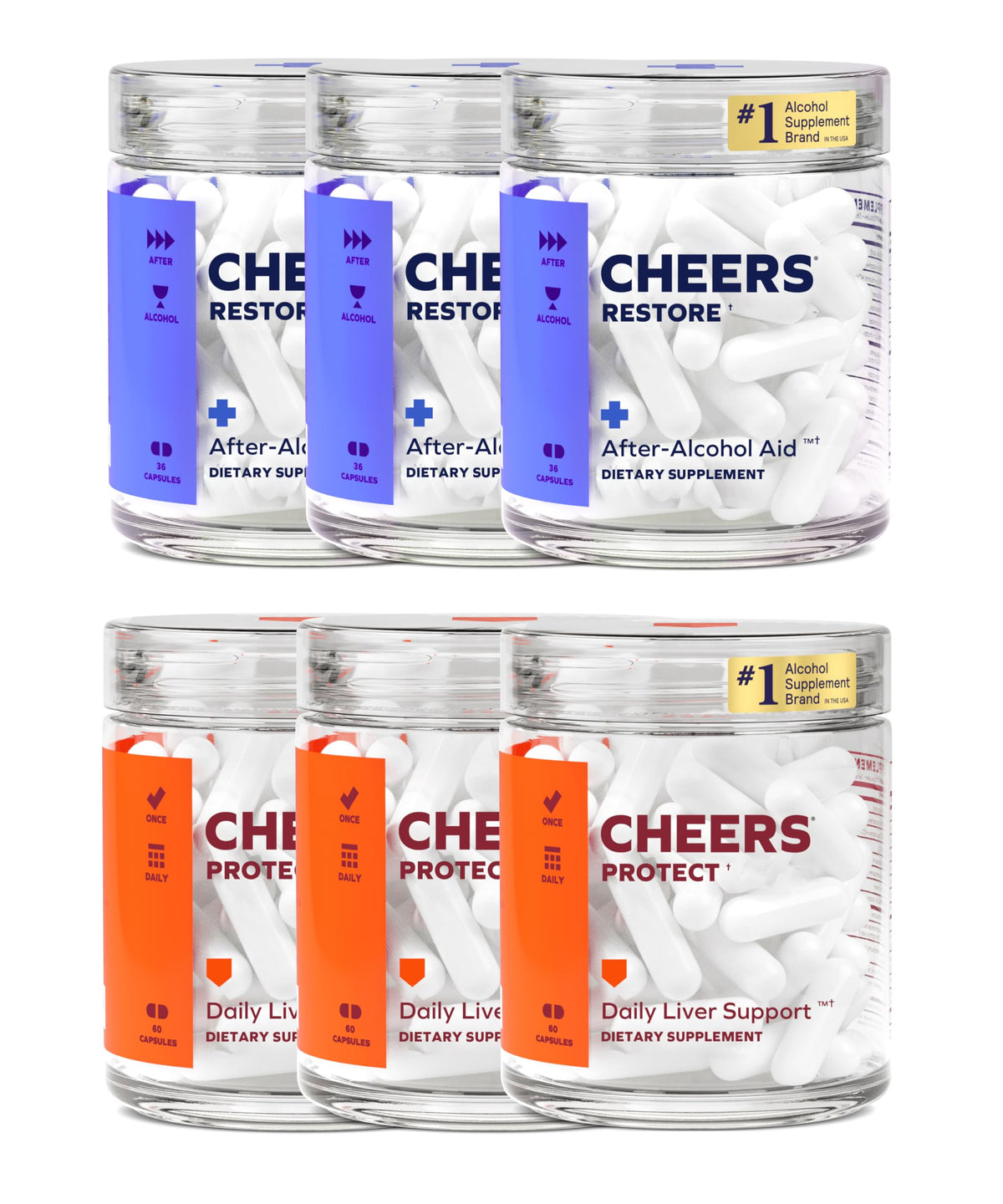 Pack de 36 capsules Restore de Cheers avec étiquette