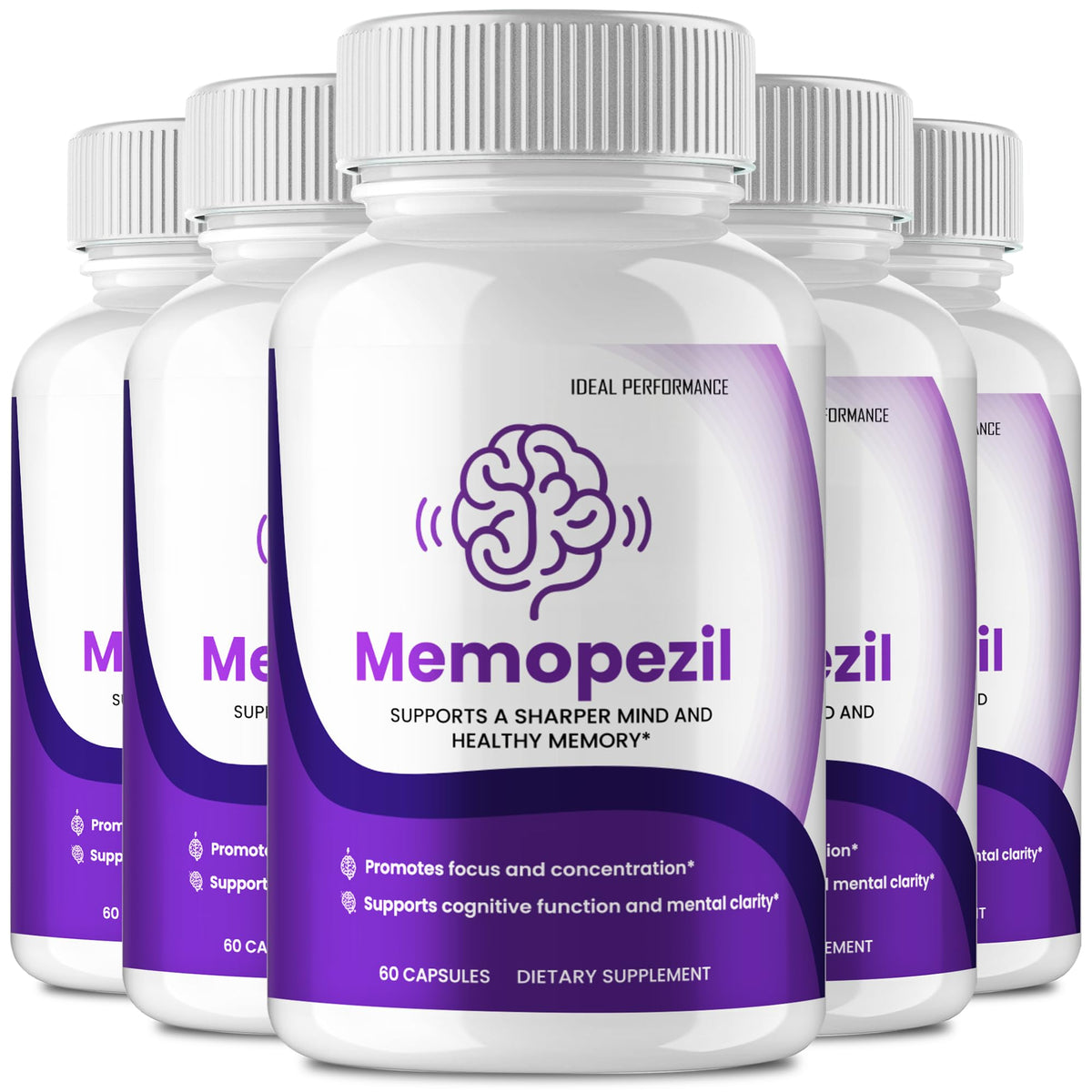 Pack de 5 capsules Memopezil IDEAL PERFORMANCE vue de face