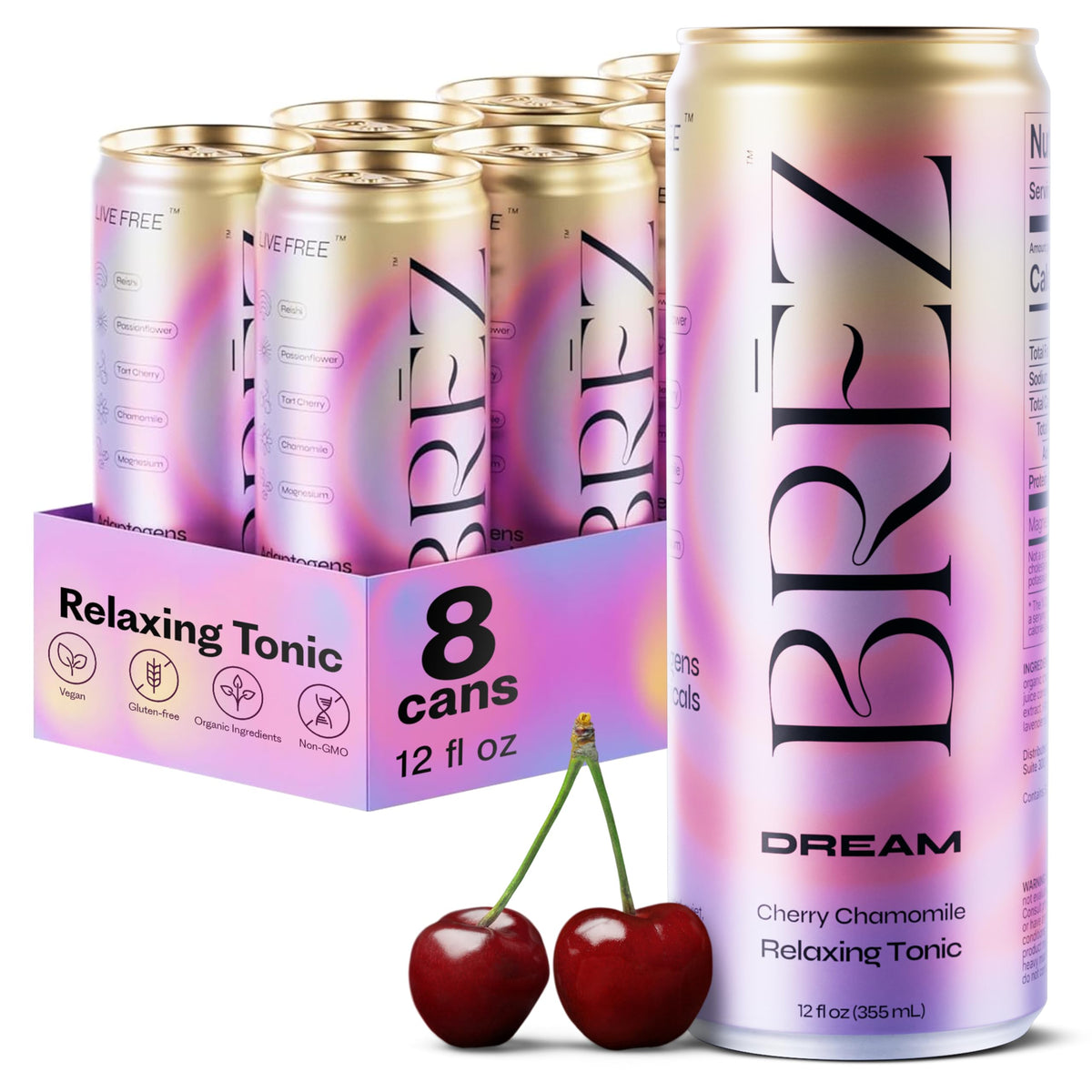 Pack de 8 canettes de boisson aux champignons Reishi de BREZ