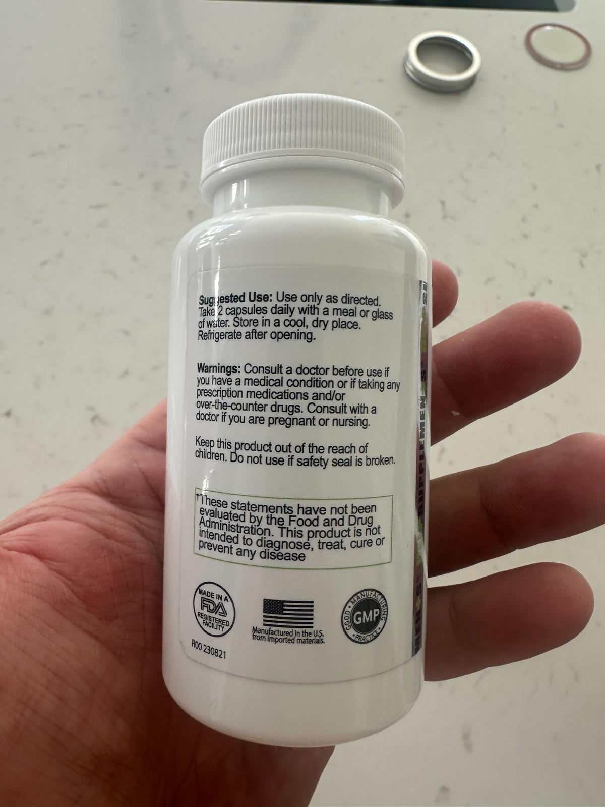 Pack de capsules Help Supplements Champignon Cordyceps 1000mg avec étiquette