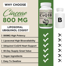 Pack de Ciaceae CoQ10 Liposomal 800 mg avec étiquette