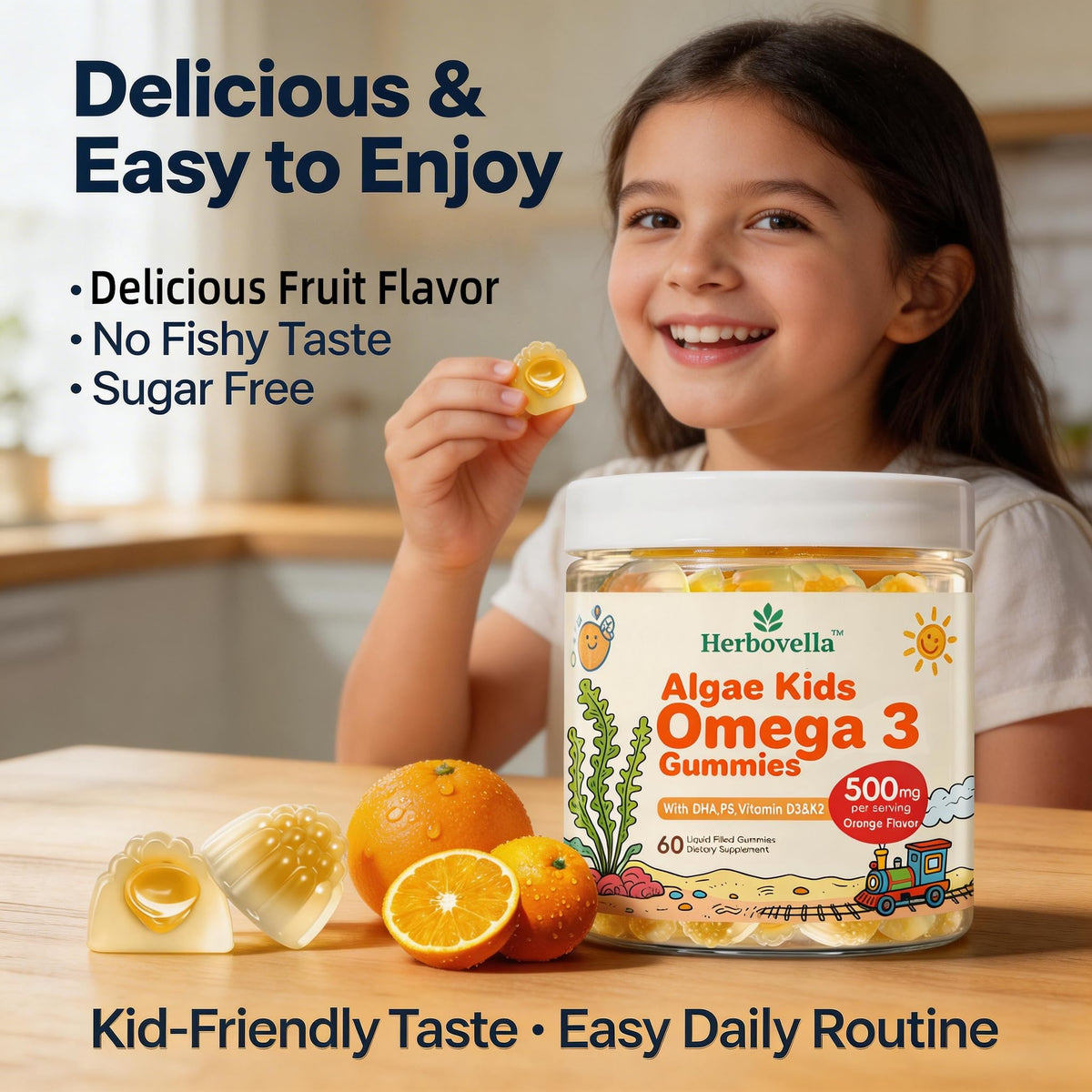 Pack de deux bouteilles de gummies Omega 3 Herbovella