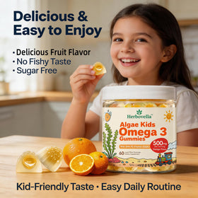Pack de deux bouteilles de gummies Omega 3 Herbovella
