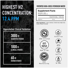 Pack de DRINK HRW Tablettes de Hydrogène avec étiquette de composition