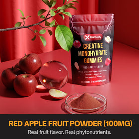 Pack de FitVitality Gummy de Créatine Monohydrate 120 Gummies sur fond blanc