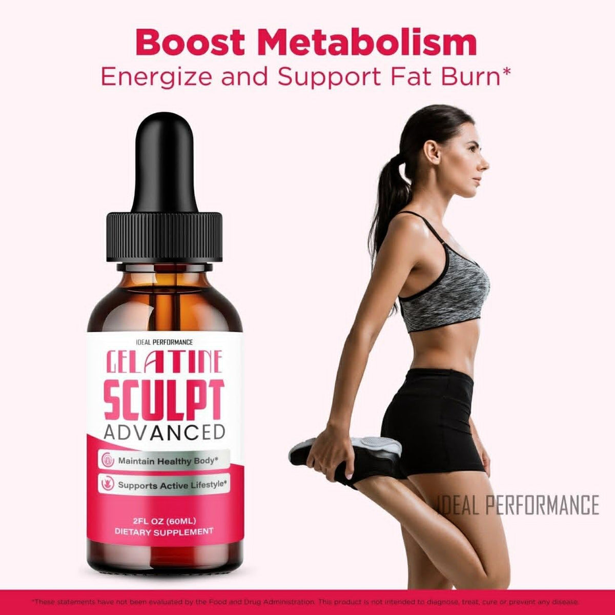 Pack de Gelatine Sculpt Drops d'IDEAL PERFORMANCE, deux flacons sur une surface blanche