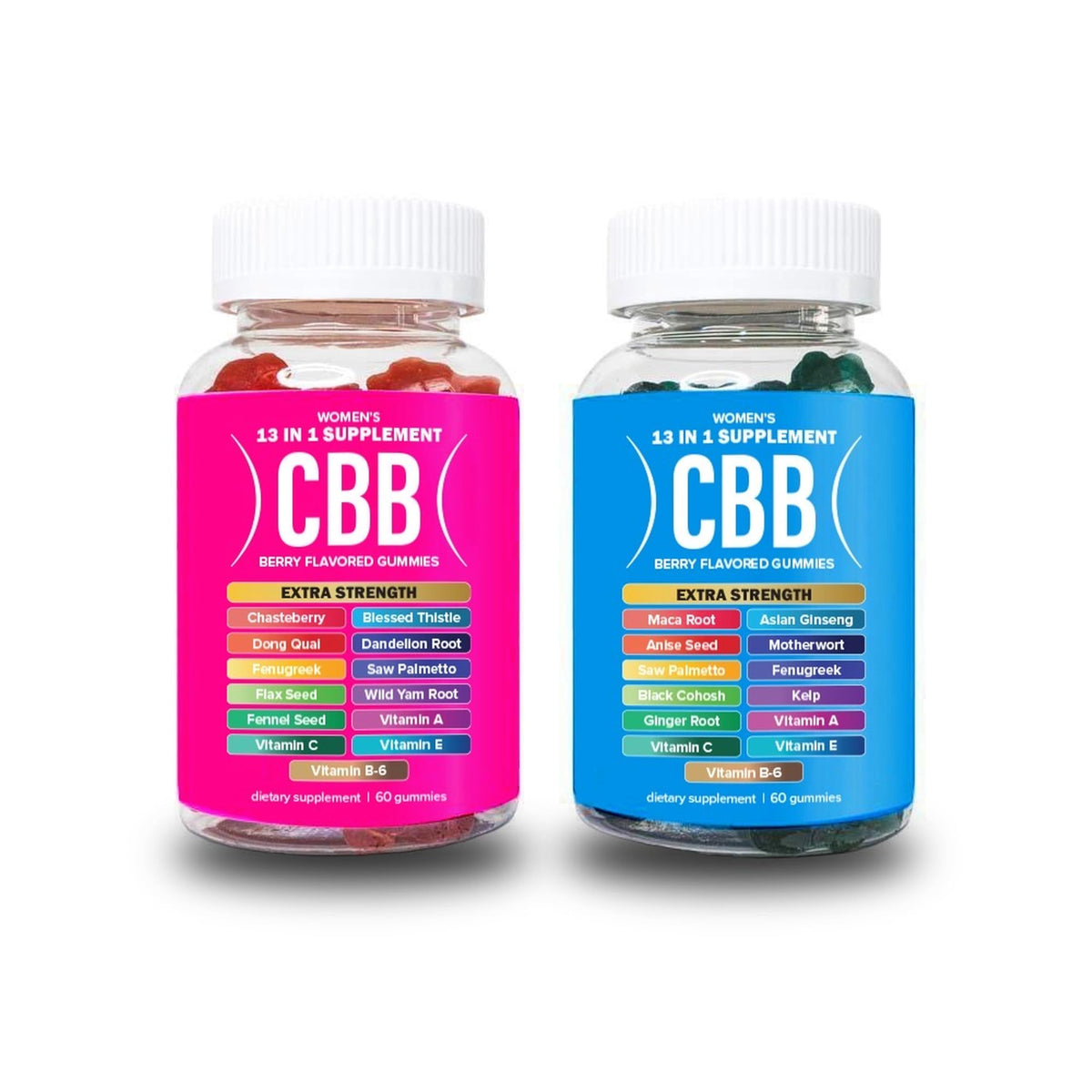 Pack de gummies multivitamines Curvy Body Bears avec deux bouteilles